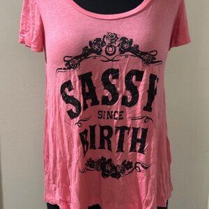 Rose "Sassy Since Birth" Design Shirt  T1437  NWT Boutique